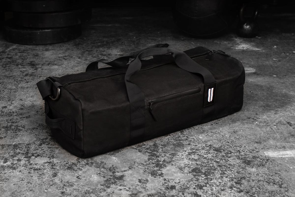 Nobull Waxed Canvas Traditional Men's Duffle Black | Australia (LJ8379)